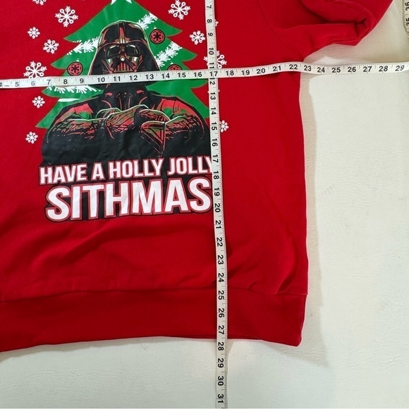 Star Wars Darth Vader Christmas Sweater Red "Have a Holly Jolly Sithmas" Medium - Picture 4 of 10